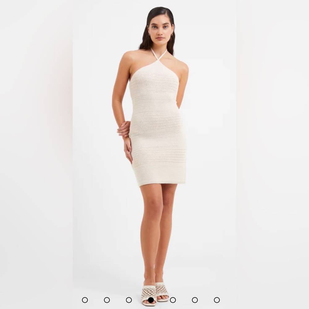Brand New French Connection Nellie Cotton Crochet Halter Dress
